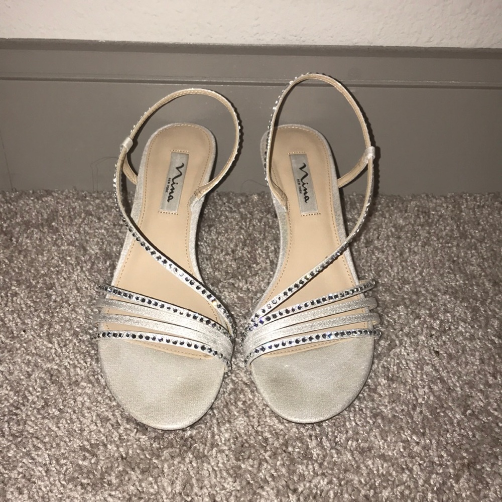 White sparkly heels